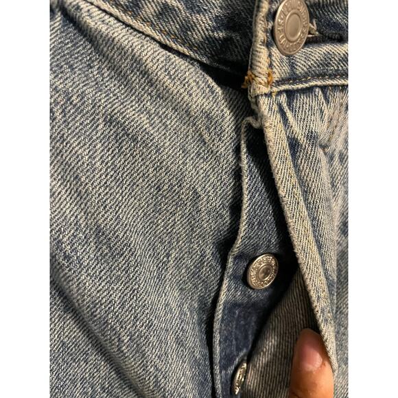 Levis Mens Jeans 30x32 Medium Wash Distressed Button Fly High Rise Straight Leg - Picture 2 of 9